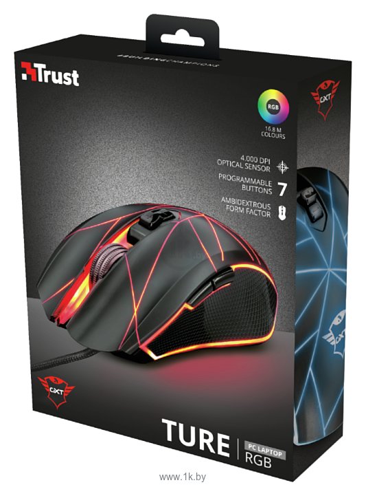 Фотографии Trust GXT 160 Ture RGB Gaming Mouse black USB