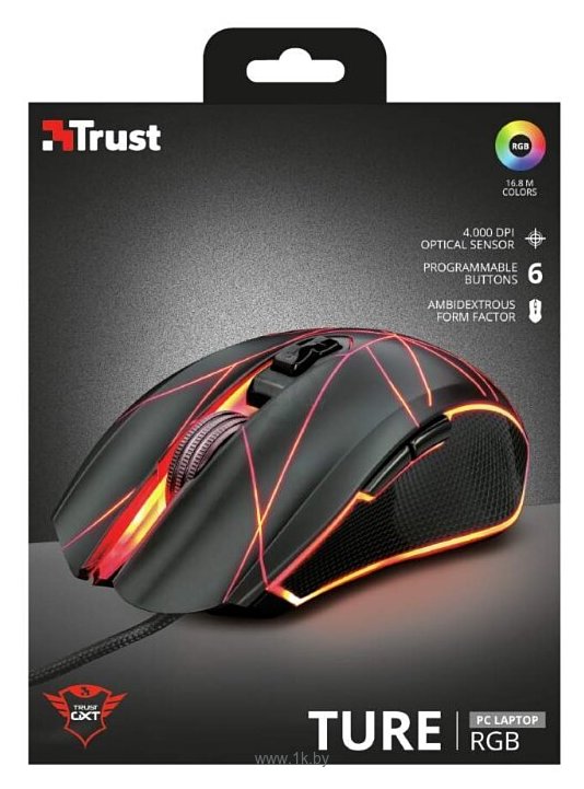 Фотографии Trust GXT 160 Ture RGB Gaming Mouse black USB