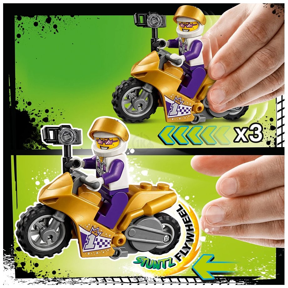Фотографии LEGO City Stuntz 60309 Трюковый мотоцикл с экшн-камерой