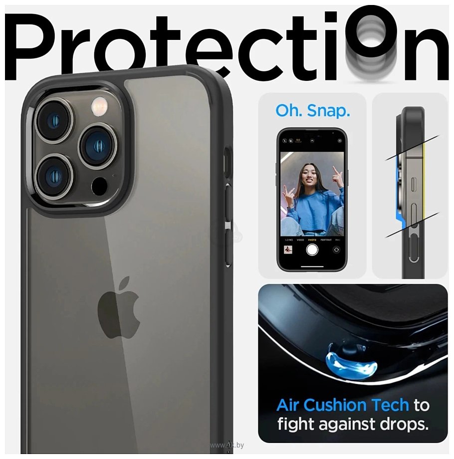 Фотографии Spigen Ultra Hybrid iPhone 14 Pro Max ACS04817 (черный матовый)