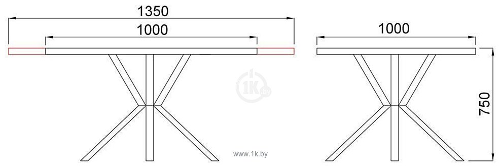 Фотографии Listvig Vega 100-135x75 (дуб канзас/черный)