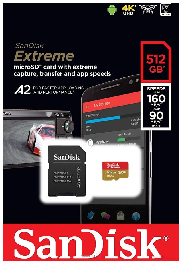 Фотографии SanDisk Extreme microSDXC SDSQXA1-512G-GN6MN 512GB