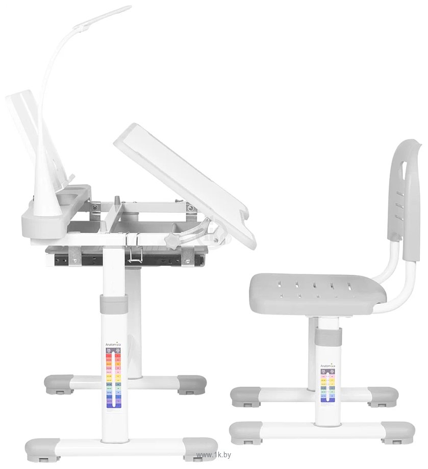 Фотографии Anatomica Vitera + стул + выдвижной ящик + подставка + светильник (белый/серый)