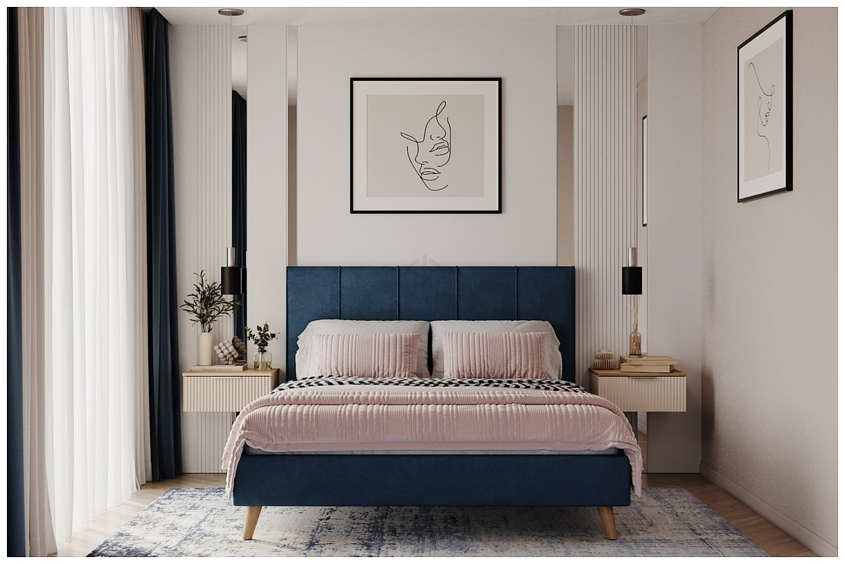 Фотографии Divan Шерона-Legs 160x200 (velvet blue)