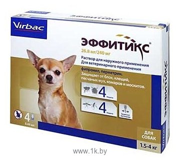 Фотографии Virbac капли от блох и клещей Эффитикс для собак и щенков от 1.5 до 4 кг