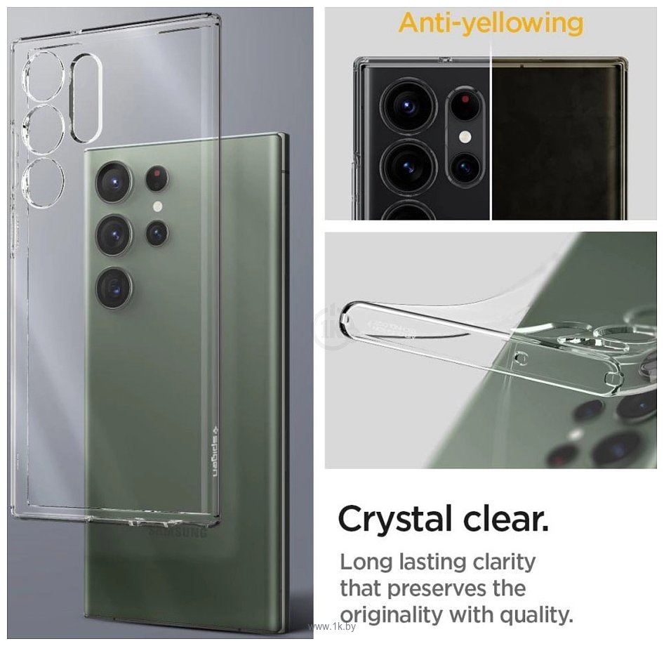 Фотографии Spigen Liquid Crystal для Galaxy S23 Ultra ACS05610 (прозрачный)