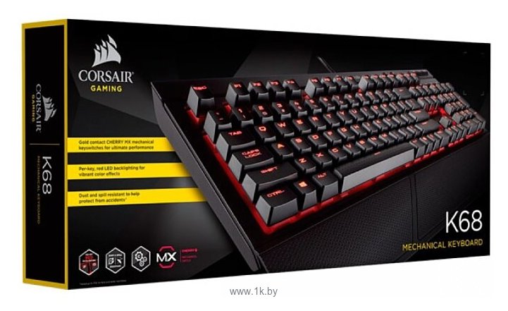 Фотографии Corsair K68 Red CHERRY MX Red black USB