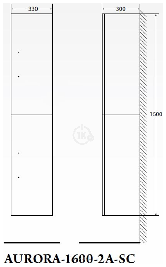 Фотографии BelBagno Aurora-1600-2A-SC-BL-P-R (bianco lucido)