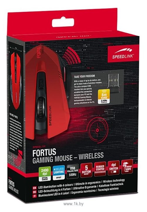 Фотографии SPEEDLINK FORTUS Wireless black-Red USB