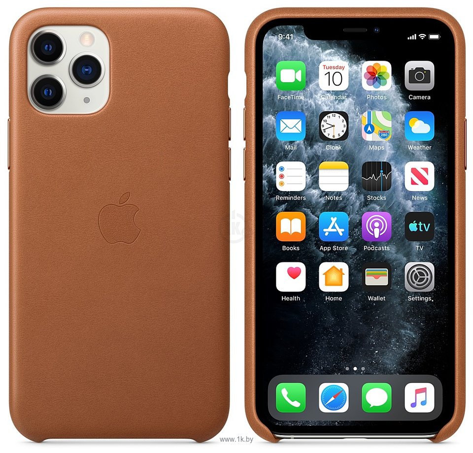 Фотографии Apple Leather Case для iPhone 11 Pro Max (золотисто-коричневый)