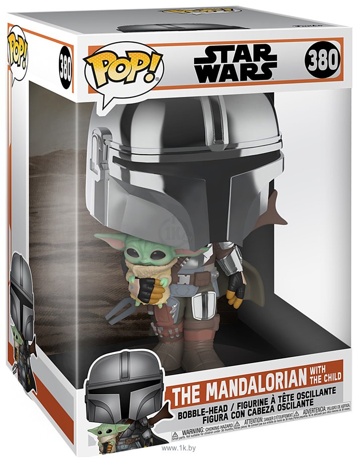Фотографии Funko Bobble Star Wars Mandalorian with Child Chrome 10" 49931
