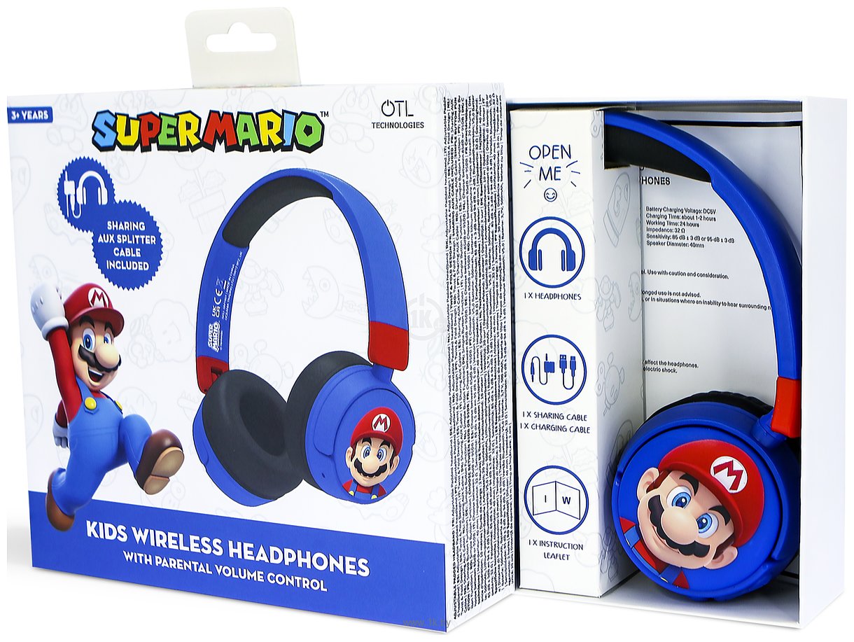 Фотографии OTL Technologies Super Mario Blue Kids Wireless SM1001