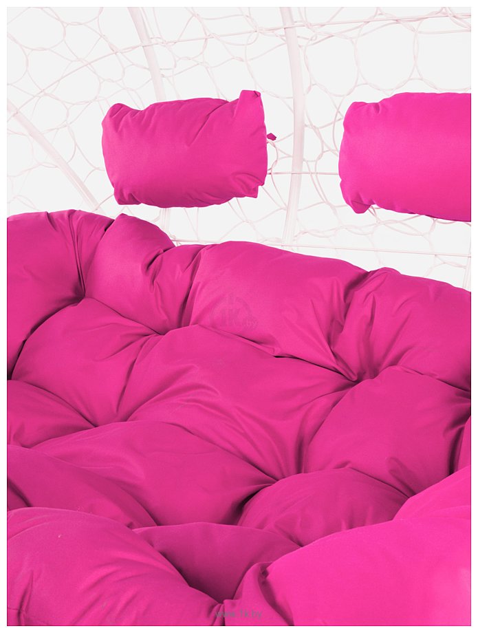 Фотографии M-Group Лежебока 11180108 (с белым ротангом/розовая подушка)