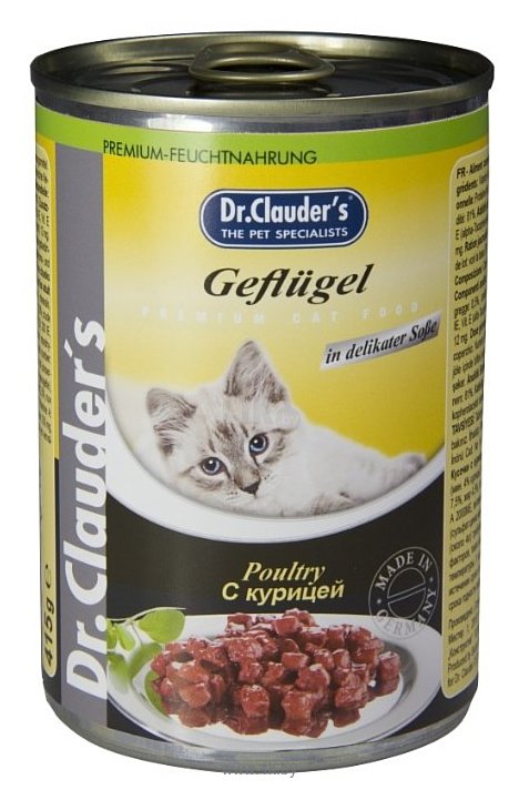 Фотографии Dr. Clauder's Premium Cat Food консервы с курицей (0.415 кг) 1 шт.