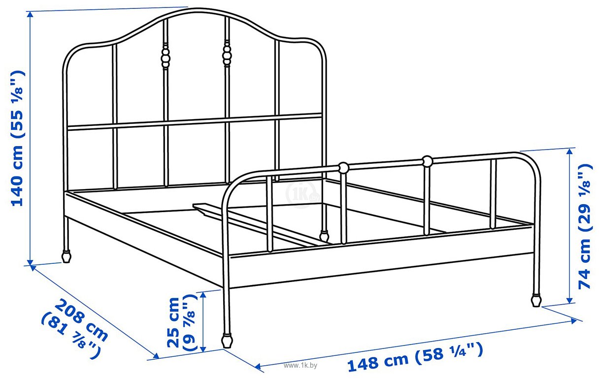 Фотографии Ikea Сагстуа 200x140 (черный, без основания) 892.689.05