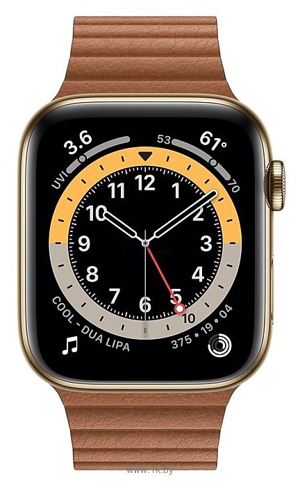 Фотографии Apple Watch Series 6 GPS + Cellular 44mm Stainless Steel Case with Leather Loop