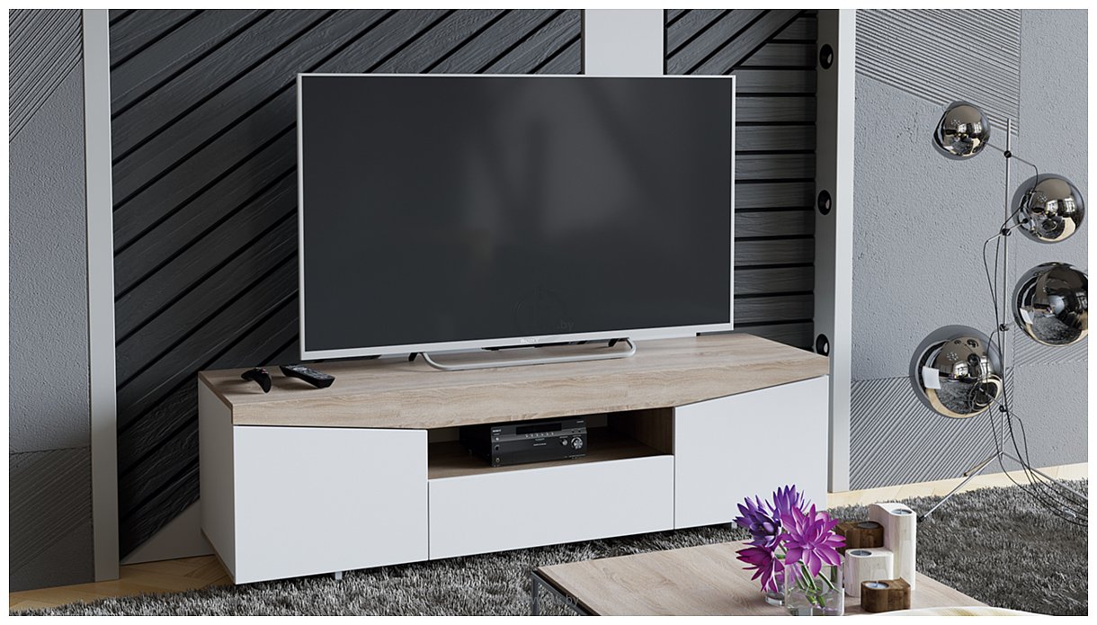 Фотографии Трия ТВ 1 (белый ясень/дуб сонома)