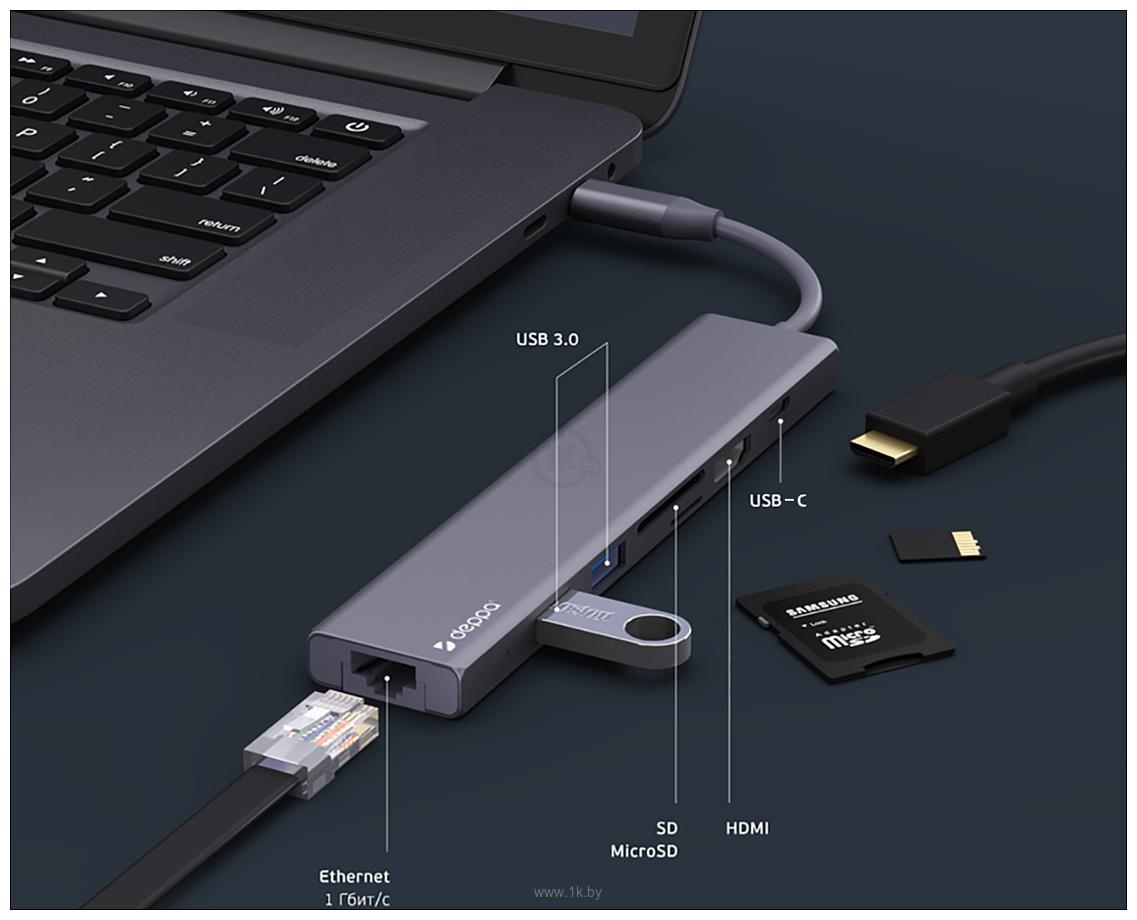 Фотографии Deppa USB Type-C 7 в 1 (73127)