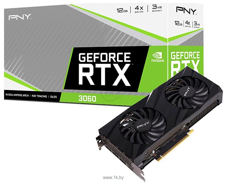 Фотографии PNY GeForce RTX 3060 12GB Verto Dual Fan (VCG306012DFBPB1)