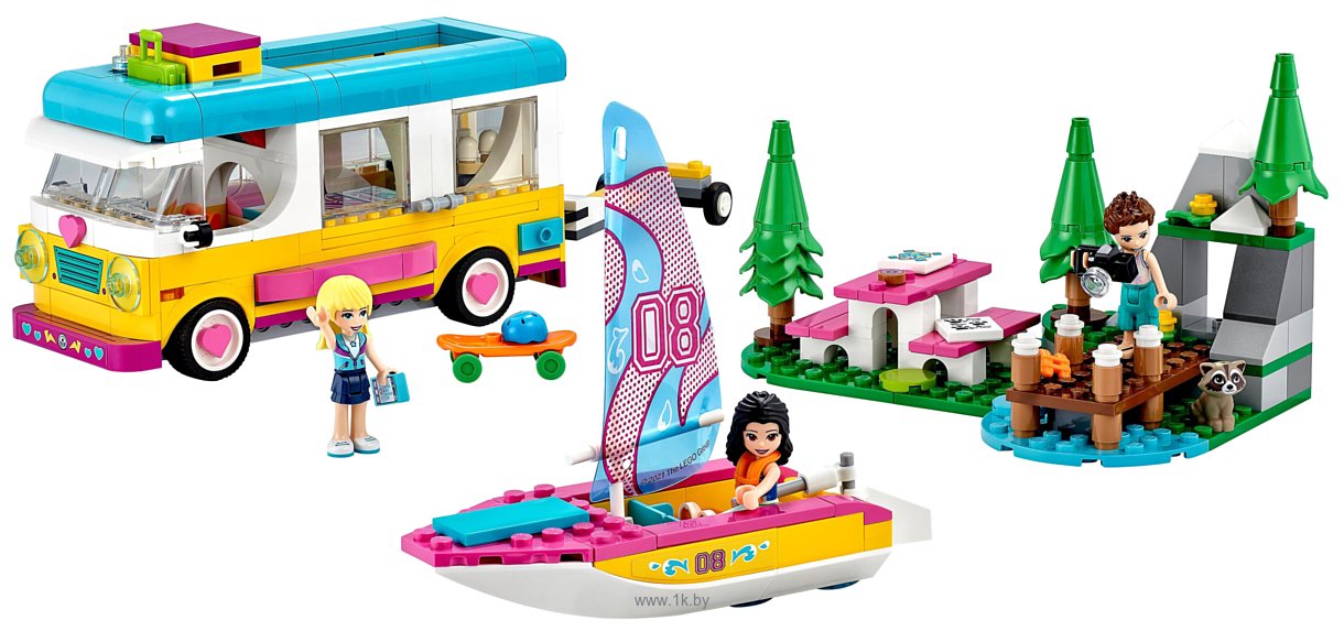 Фотографии LEGO Friends 41681 Лесной дом на колесах и парусная лодка