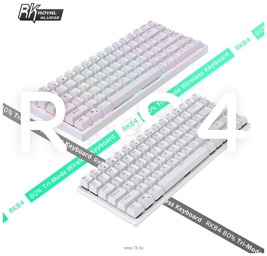 Фотографии Royal Kludge RK84 ISO RGB white, RK Brown