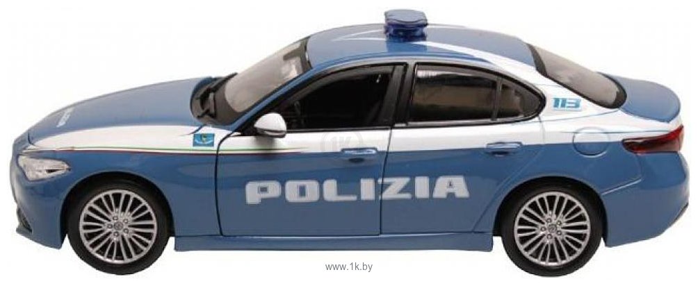 Фотографии Bburago Alfa Romeo Giulia Polizia 18-21085 (синий, полиция)