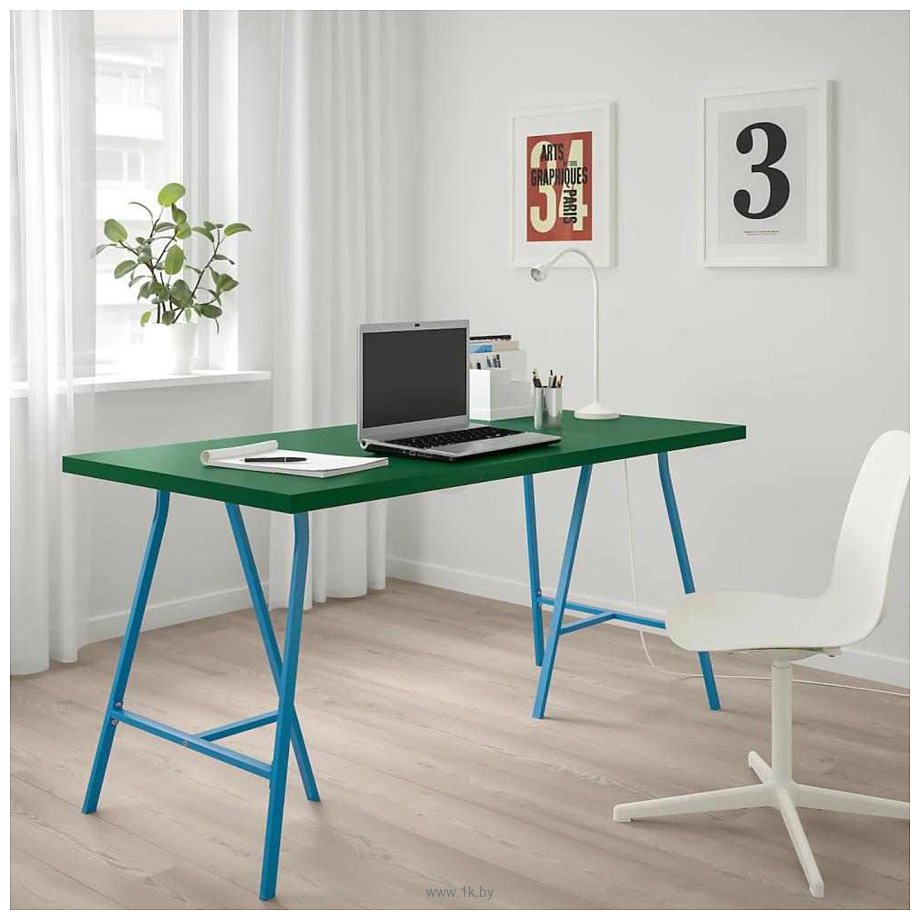 Фотографии Ikea Линнмон/Лерберг (зеленый/синий) 193.310.24