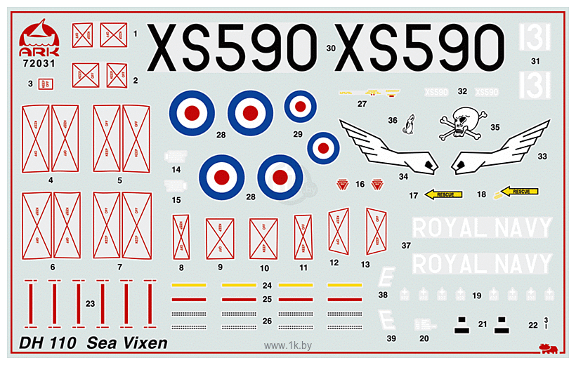 Фотографии ARK models AK 72031 Английский истребитель де Хэвиленд DH.110 «Си Виксен»