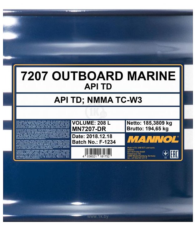Фотографии Mannol Outboard Marine API TD 208л