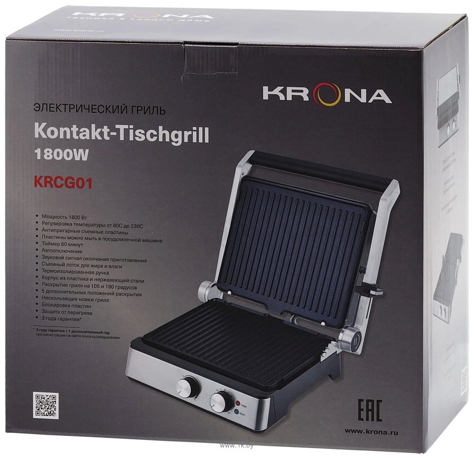 Фотографии Krona Kontakt-Tischgrill 1800W КА-00008913