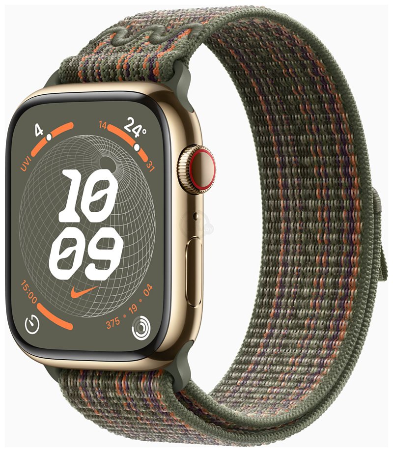 Фотографии Apple Watch Series 9 45 мм (стальной корпус, Nike нейлон)