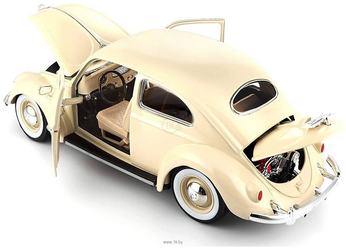 Фотографии Bburago Volkswagen Kafer-Beetle 1955 18-12029 (бежевый)