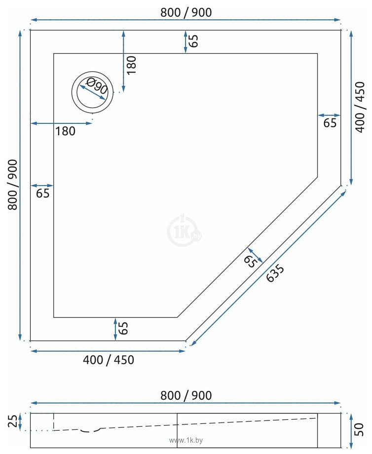 Фотографии Rea Diamond 90x90 (белый)