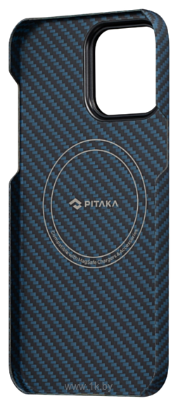 Фотографии Pitaka MagEZ Case 3 для iPhone 14 Pro Max (1500D twill, черный/синий)