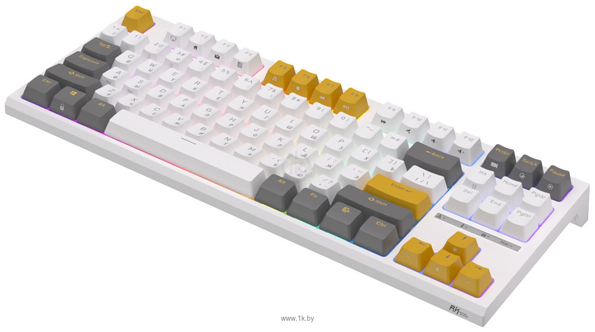 Фотографии Royal Kludge RK-R87 RGB white/yellow, RK Brown