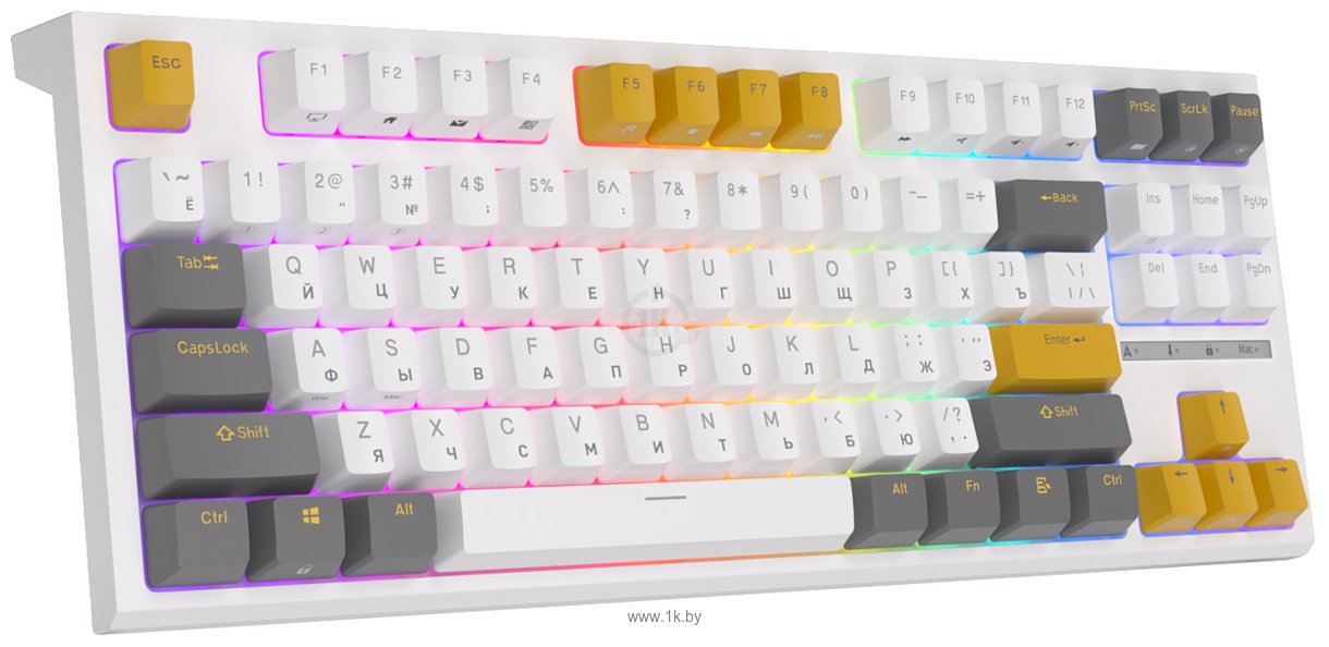 Фотографии Royal Kludge RK-R87 RGB white/yellow, RK Brown