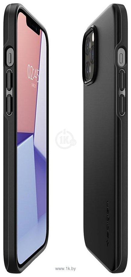 Фотографии Spigen Thin Fit для iPhone 12/iPhone 12 Pro ACS01696 (черный)