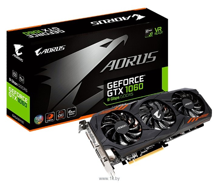 Фотографии GIGABYTE GeForce GTX 1060 1632Mhz PCI-E 3.0 6144Mb 9026Mhz 192 bit DVI HDMI HDCP AORUS