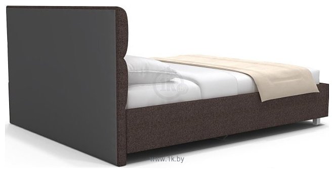 Фотографии Настоящая мебель Agata 160x200 (рогожка, коричневый)