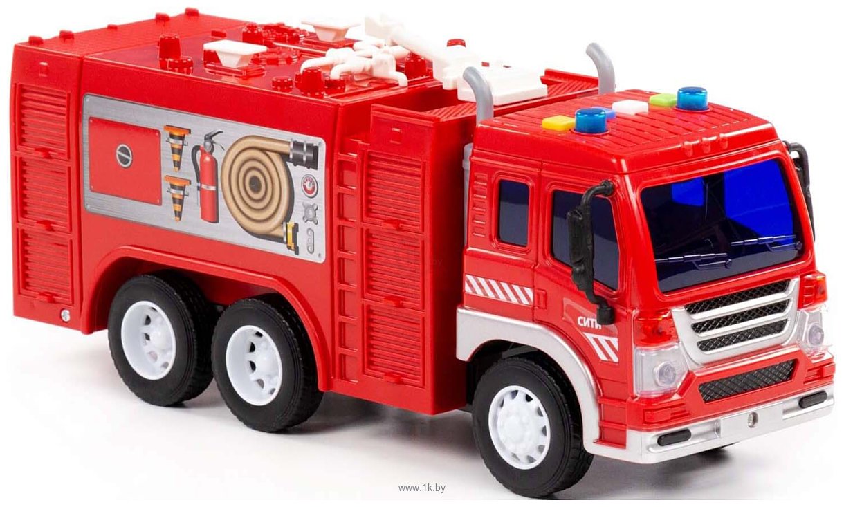 Фотографии Полесье Сити автомобиль-пожарный инерционный 86396 (красный)