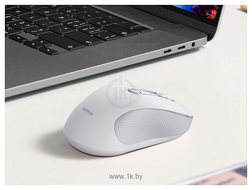 Фотографии Baseus F02 Ergonomic Wireless Mouse white, без батарейки в комплекте