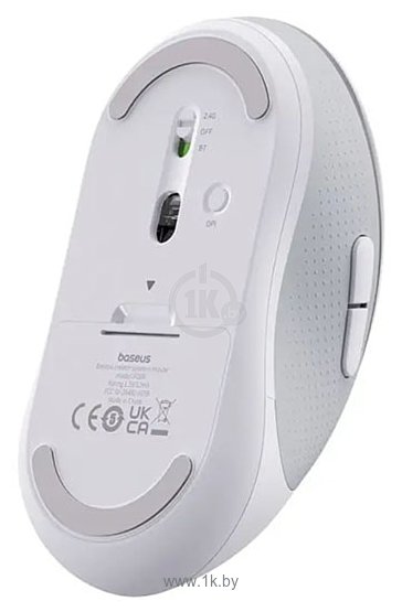 Фотографии Baseus F02 Ergonomic Wireless Mouse white, без батарейки в комплекте