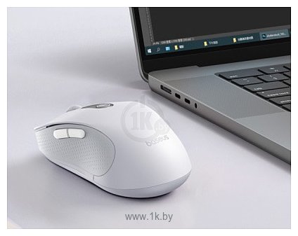 Фотографии Baseus F02 Ergonomic Wireless Mouse white, без батарейки в комплекте