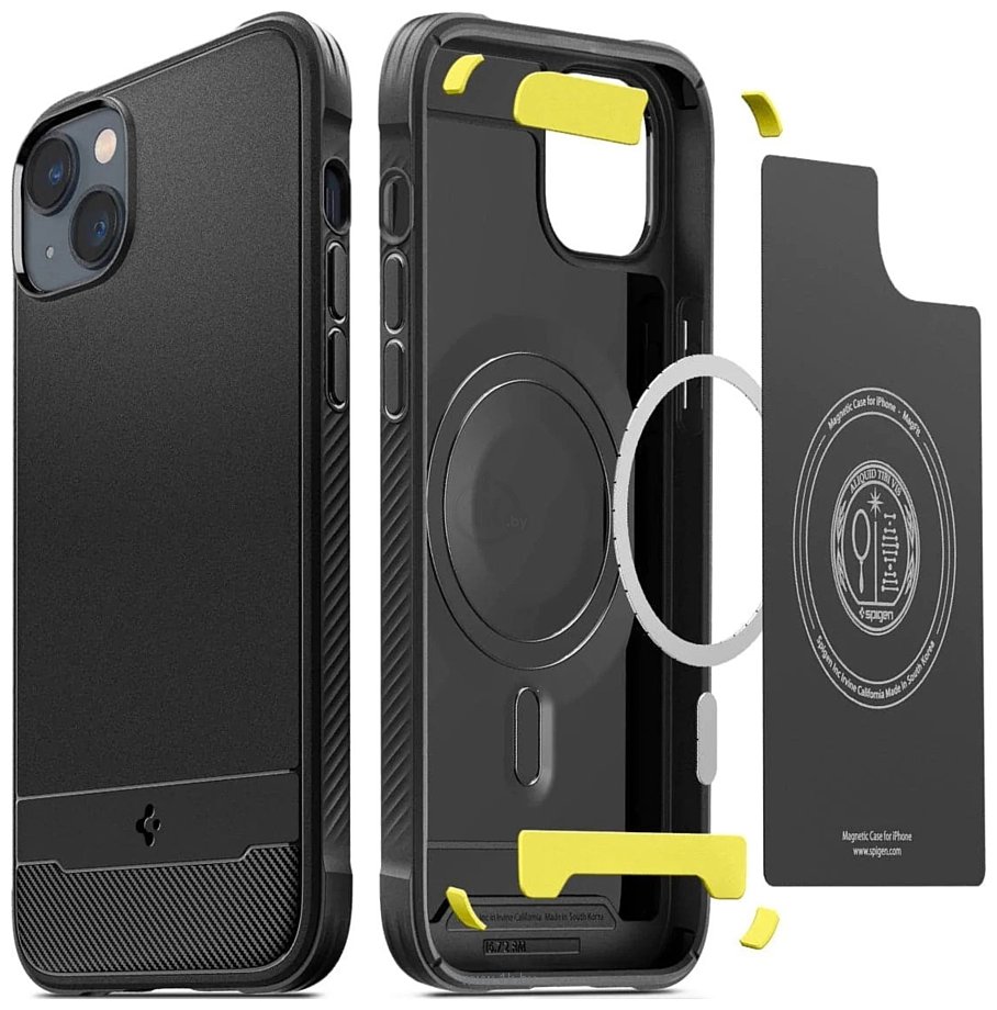 Фотографии Spigen Rugged Armor (MagFit) для iPhone 14 Plus ACS04890 (черный)