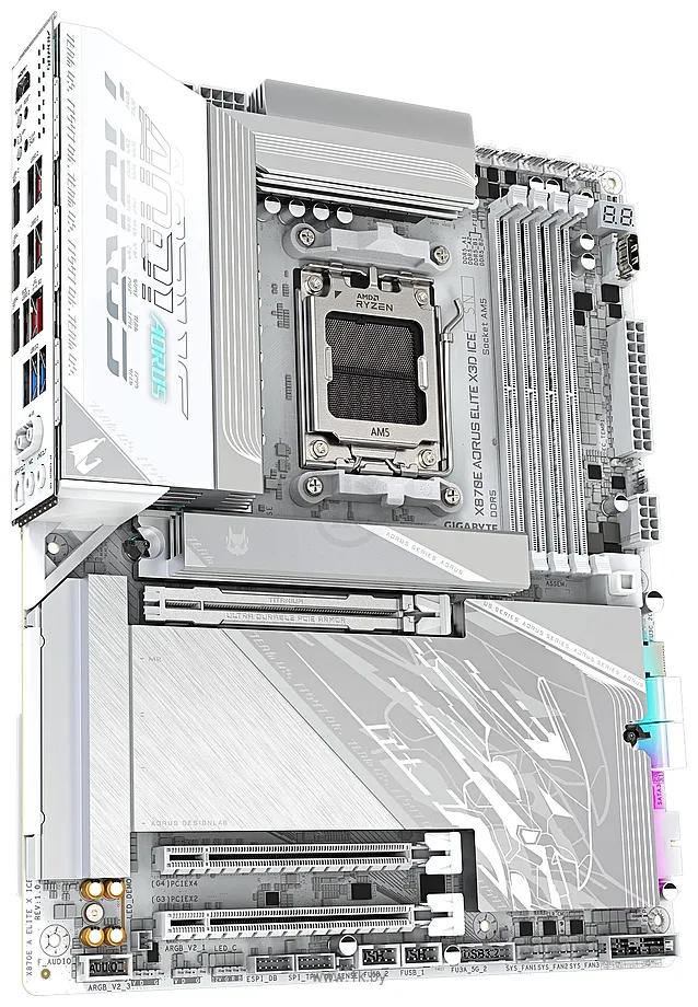 Фотографии Gigabyte X870E Aorus Elite X3D Ice Фотографии Gigabyte X870E Aorus Elite X3D Ice