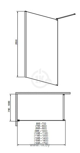 Фотографии Radaway Walk-in-Modo II 130 (389134-01-01)