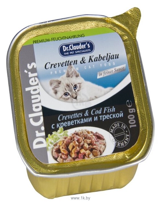 Фотографии Dr. Clauder's Premium Cat Food ламистер с креветками и треской (0.1 кг) 1 шт.