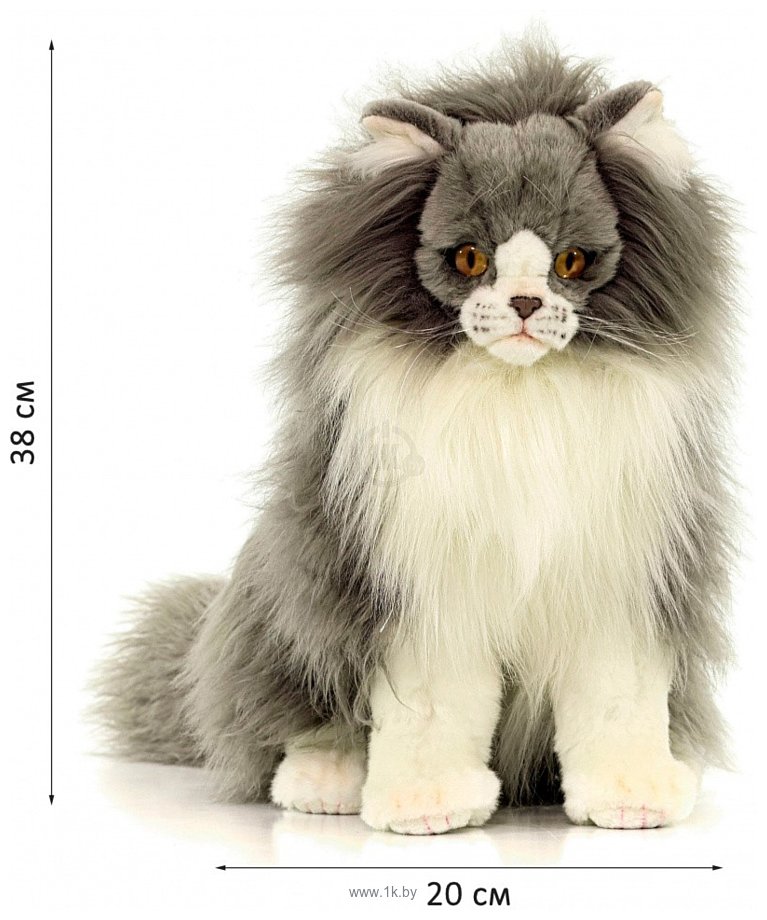 Фотографии Hansa Сreation Персидский кот Табби серый с белым 5012 (38 см)