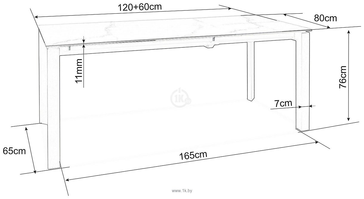 Фотографии Signal Metropol Cerammic 120/180x80 (черный мрамор/черный)