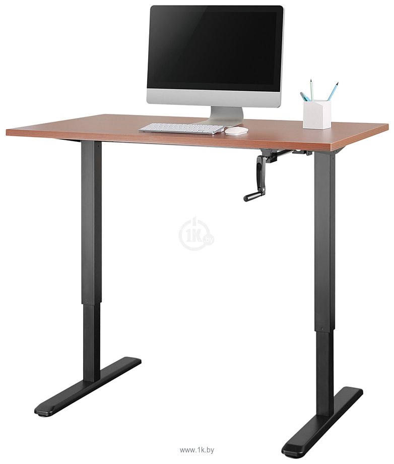 Фотографии ErgoSmart Manual Desk Spec. 1360x800x36 мм (бетон чикаго светло-серый/чер)